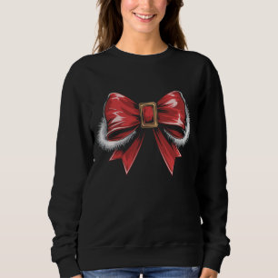 Santa Bow Noel Santa Coquette Christmas Holiday Sweatshirt