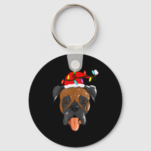 Santa Boxer Light Christmas Keychain