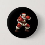 Santa Boxing Xmas Mma Muay Thai Lover Boxer Christ Button