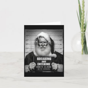 Santa Breaking Entering Mugshot Funny Christmas Ho Card