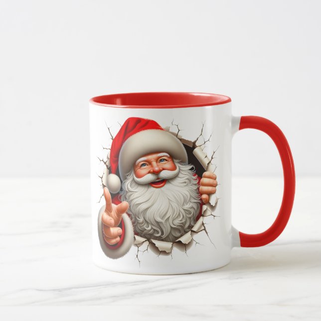 Santa breaking out of  mug (Right)