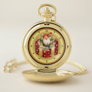 Santa ~ Breaking Through ~ Christmas Pocket Watch