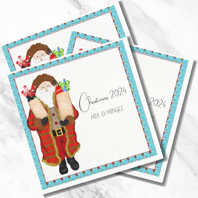 Santa Bringing The Liquor Christmas  Napkins (Creator Uploaded)