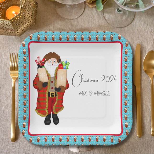 Santa Bringing The Liquor Christmas  Paper Plates (Creator Uploaded)