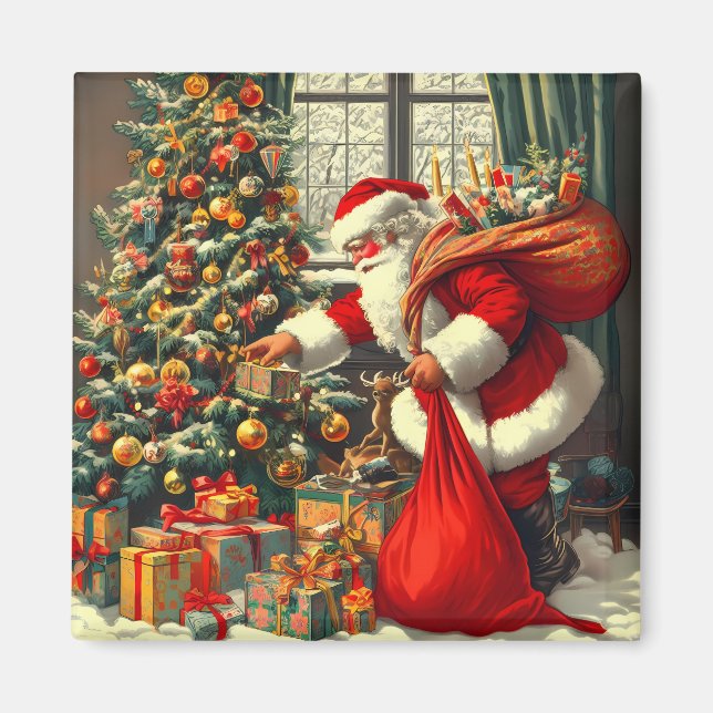 Santa brings joy to the children magnet (Front)