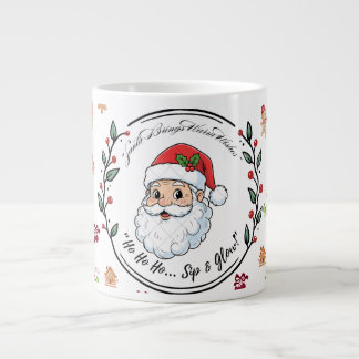 Santa Brings Warm Wishes – Festive Christmas Coffe Giant Coffee Mug