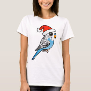 Santa Budgie Blue T-Shirt