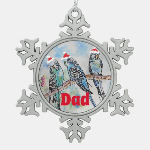 Santa Budgie Parrot Budgies dad Father Ornament