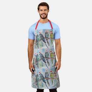 Santa Budgies Budgie bird birds Christmas Apron