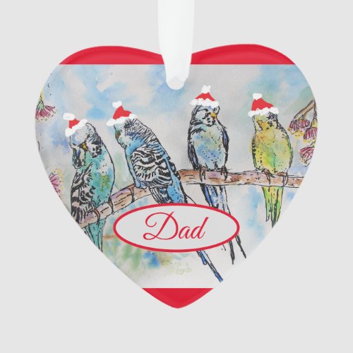 Santa Budgies Budgie Christmas Dad Decoration