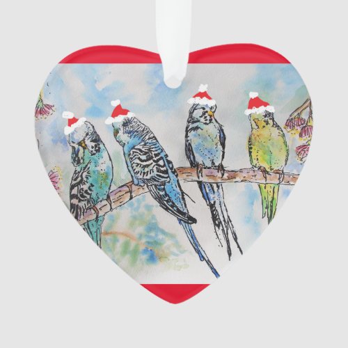 Santa Budgies Budgie Christmas Decoration