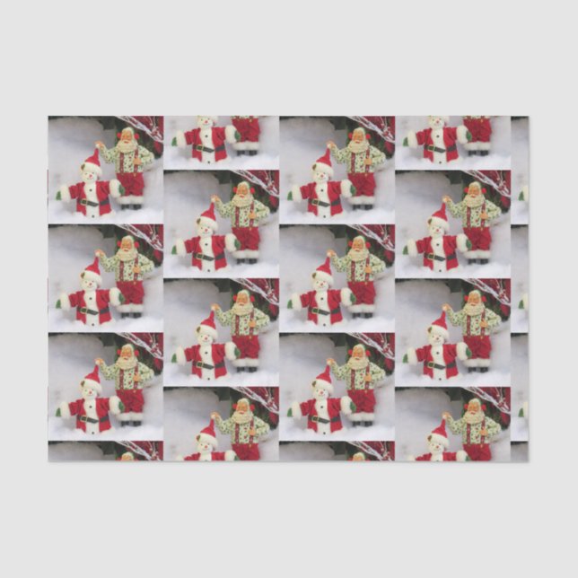 Santa Builds a Snowman Tissue Paper (Front)