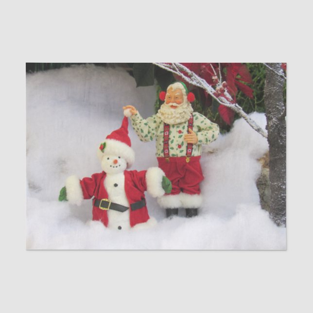Santa Builds a Snowman Tissue Paper (Front)