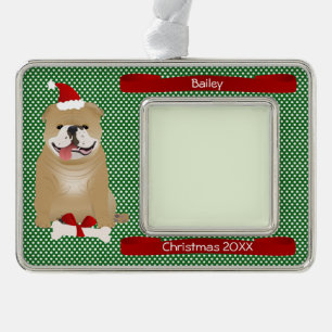 Santa Bulldog Personalized Keepsake Ornament
