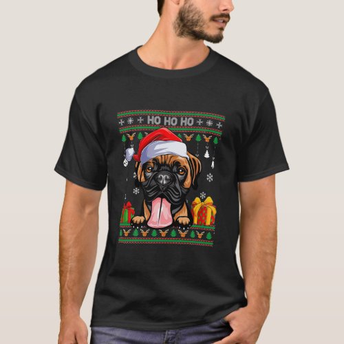 Santa Bullmastiff Dog Ugly Sweater Christmas