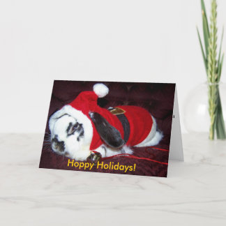 Santa Bunny  "Hoppy Holidays!" Greeting Card