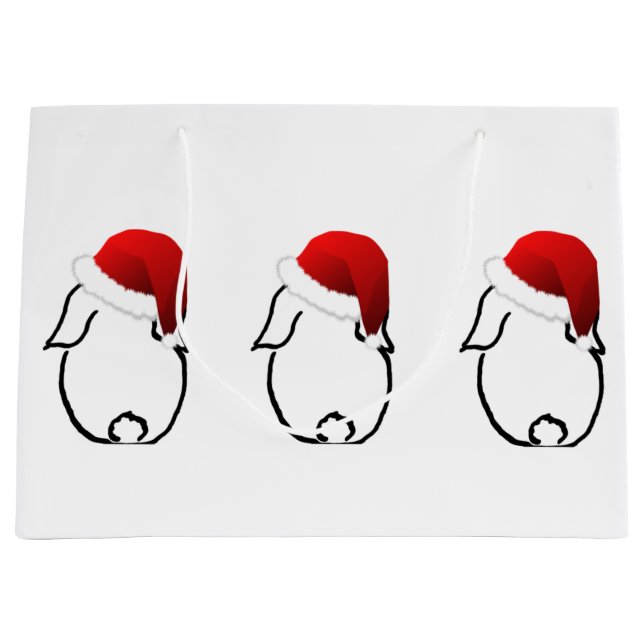 Santa Bunny Large Gift Bag (Front)