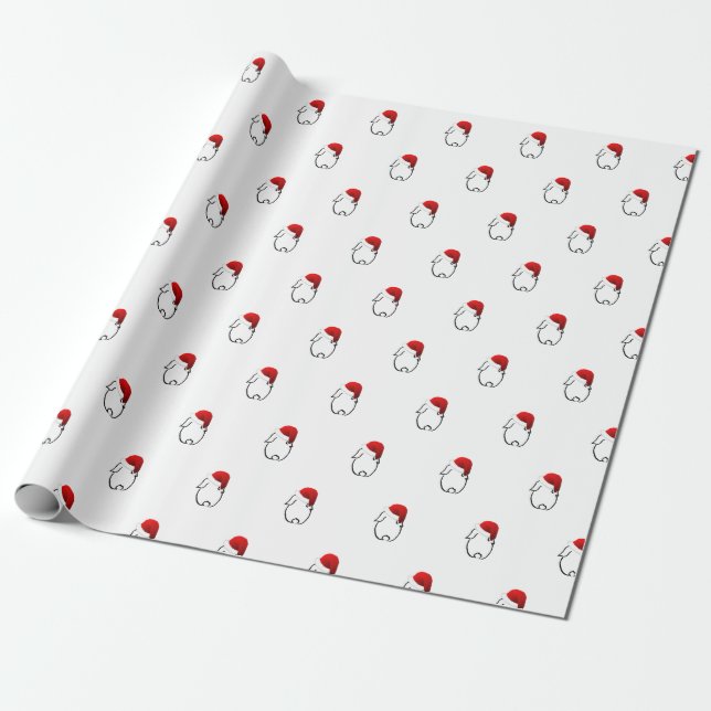 Santa Bunny Wrapping Paper (Unrolled)