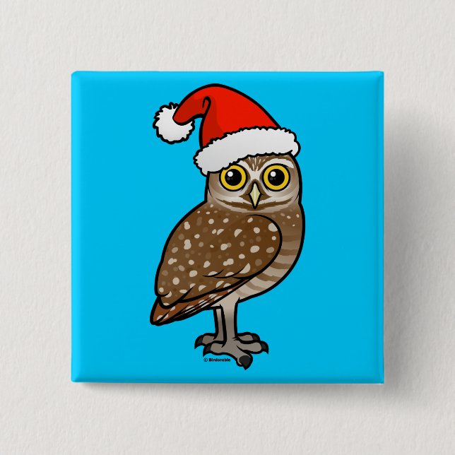 Santa Burrowing Owl Button (Front)