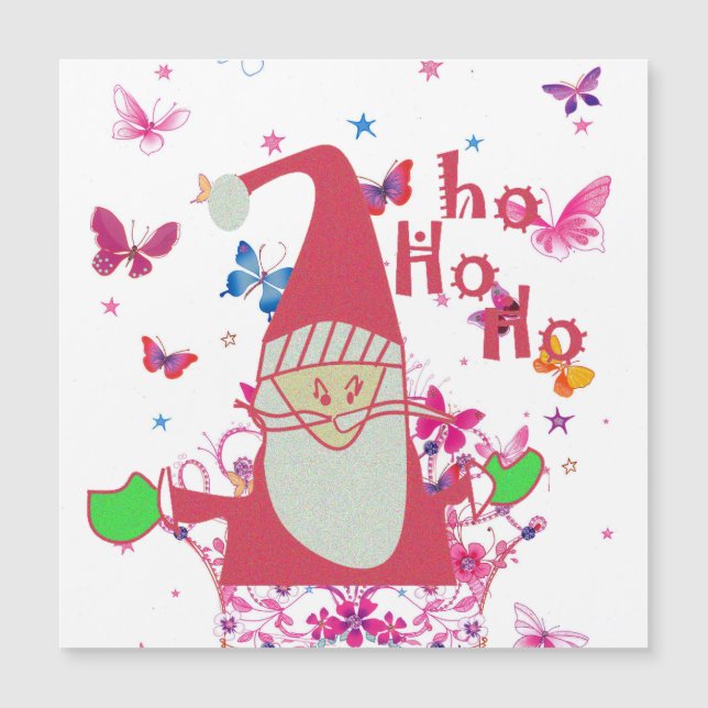 Santa Butterflies Ho Ho Ho: Whimsical Nature Chris (Front)