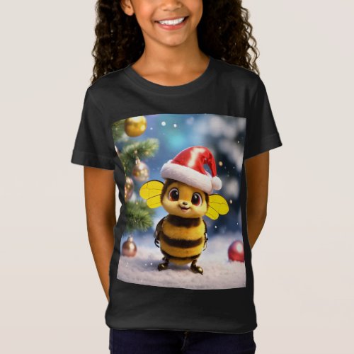 Santa Buzz Chibi Bee Christmas T_Shirt