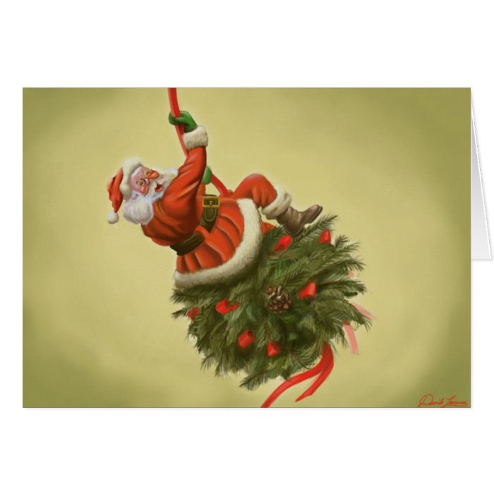 Santa came in like a wrecking ball greeting card