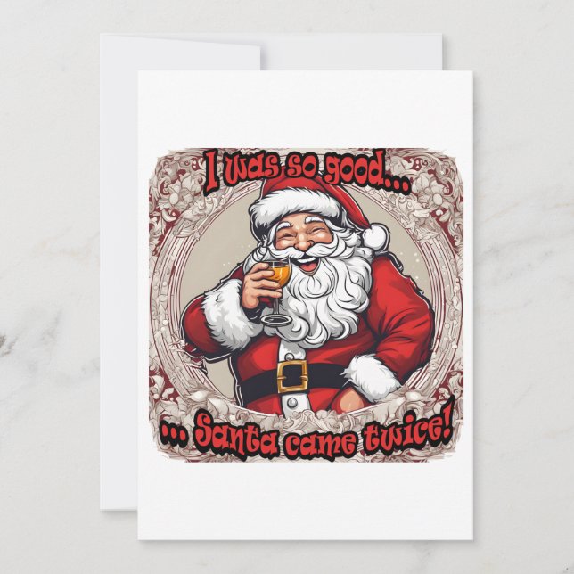 Santa Came Twice! Holiday Card (Front)