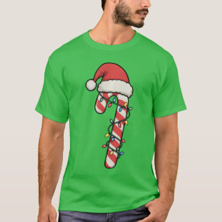 Santa Candy Cane Men Women Boys Candy Cane Xmas gi T-Shirt