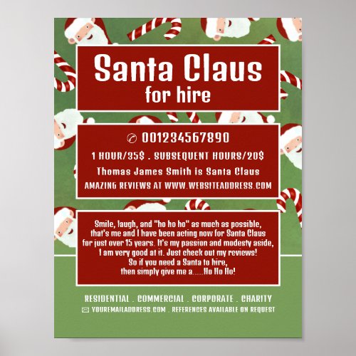 Santa Candy Santa Claus Entertainer Advertising Poster