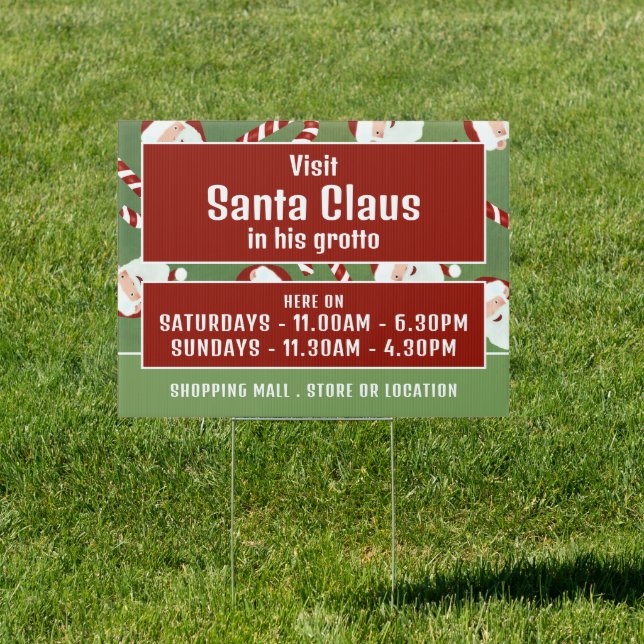 Santa Candy, Santa Claus Visitor Hours Grotto Sign (Insitu)
