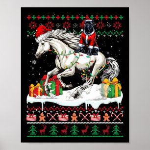 Santa Cane Corso Riding Horse Christmas Sweater Lo Poster
