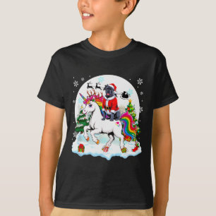 Santa Cane Corso Riding Unicorn Reindeer Christmas T-Shirt