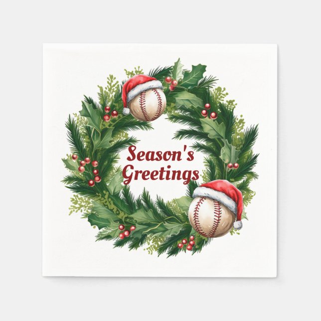 Santa Cap Baseball Customizable  Napkins (Front)