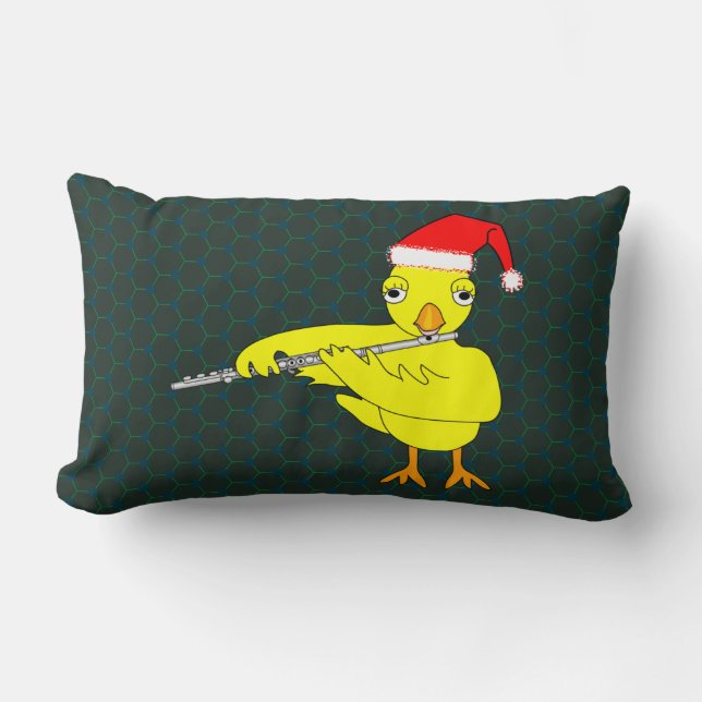 Santa Cap Flute Chick Lumbar Pillow (Front)