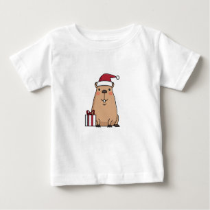 Santa Capybara Holiday Fun Baby T-Shirt