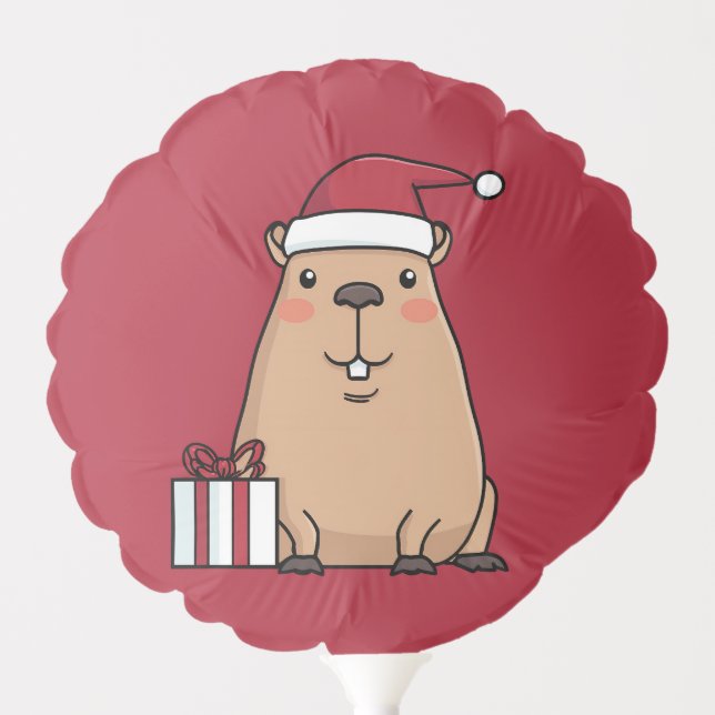 Santa Capybara Holiday Fun Balloon (Front)