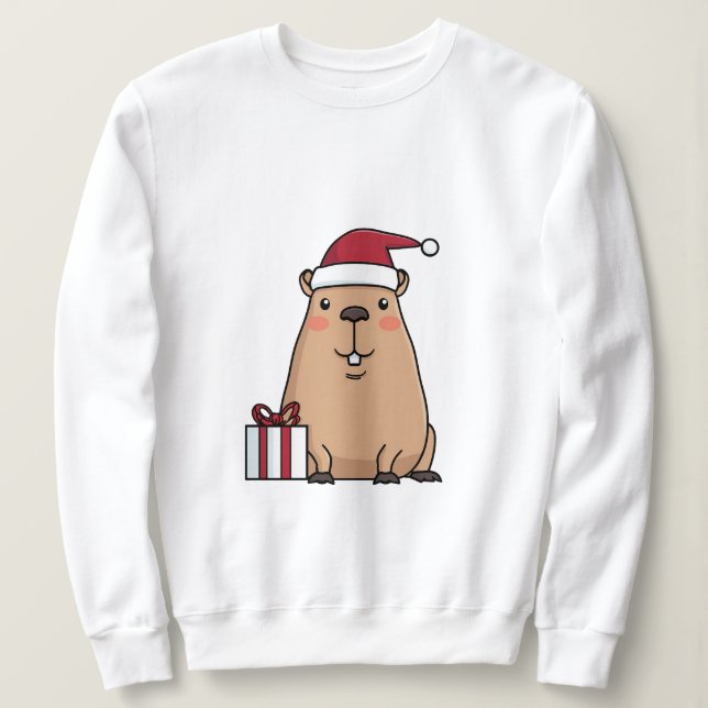 Santa Capybara Holiday Fun Sweatshirt (Design Front)