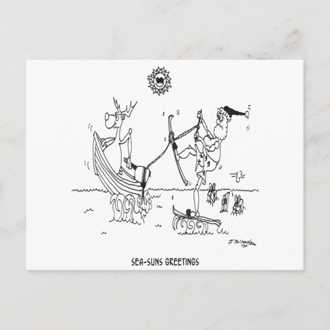 Santa Cartoon 6193 Holiday Postcard (Front)