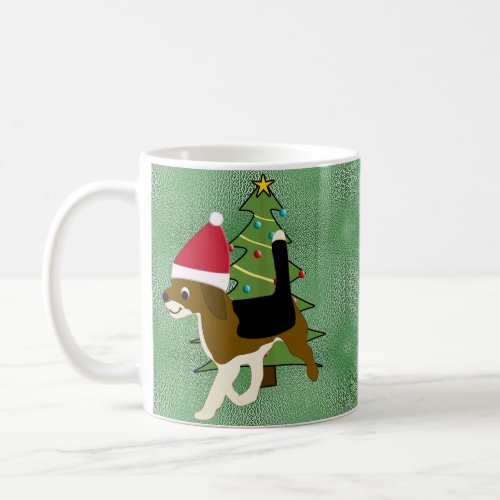 Santa Cartoon Beagle Coffee Mug