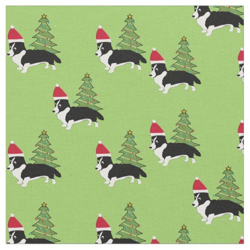 Santa Cartoon Cardigan Welsh Corgi v2 Fabric