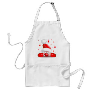 Santa Cartoon Cute Peeking Character © BluedarkArt Adult Apron