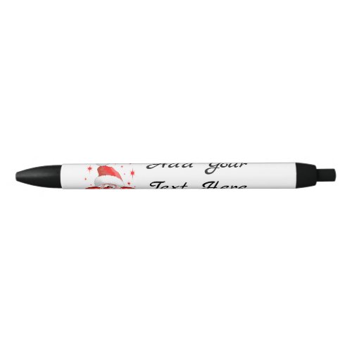 Santa Cartoon Cute Peeking Character  BluedarkArt Black Ink Pen