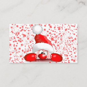 Santa Cartoon Cute Peeking Character © BluedarkArt Business Card