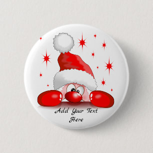 Santa Cartoon Cute Peeking Character © BluedarkArt Button