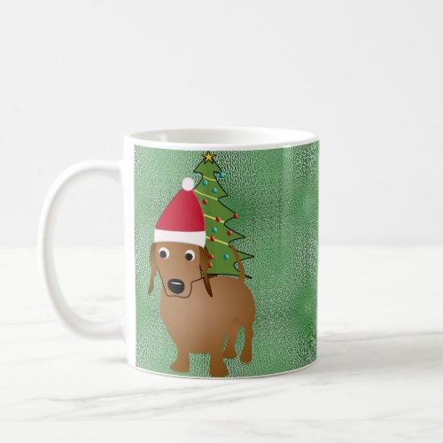 Santa Cartoon Dachshund Coffee Mug