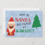 Santa Cartoon funny kids Christmas joke red blue Holiday Card