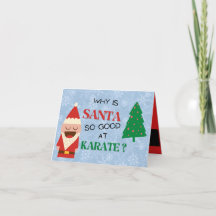 Santa Cartoon funny kids Christmas joke red blue