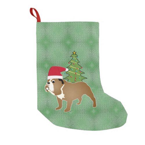 Santa Cartoon Mr Bulldog Small Christmas Stocking