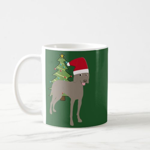 Santa Cartoon Weimaraner v3 Coffee Mug