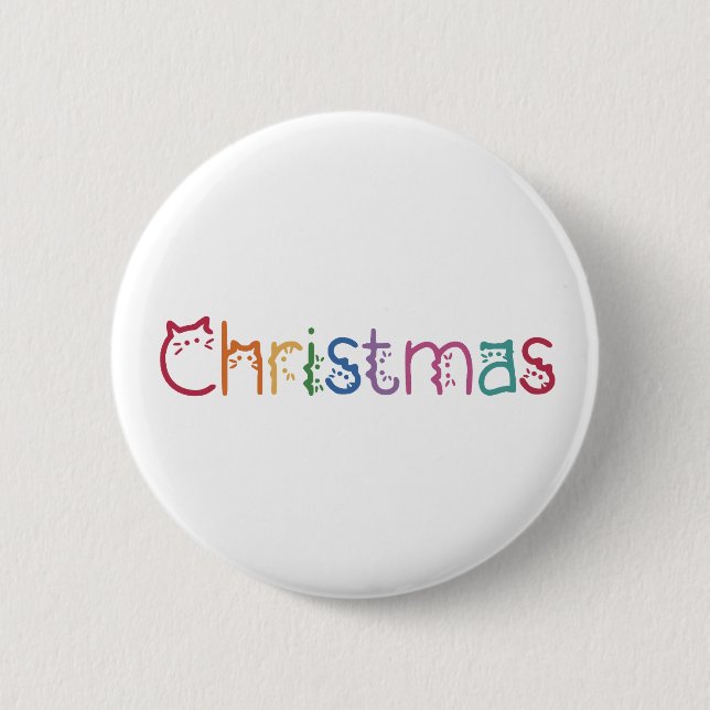 Santa Cat #3 Button (Front)